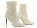 Beige women's stiletto boots - 4