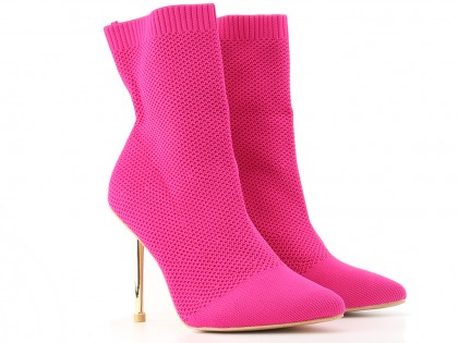 Růžové dámské boty na jehlovém podpatku - 2