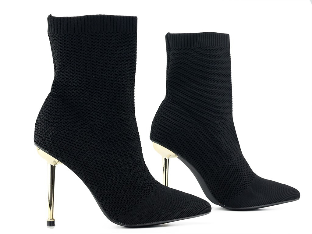 Cizme negre cu toc stiletto pentru femei - 5