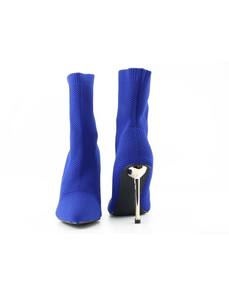 Cizme cu toc stiletto albastre pentru femei - 5
