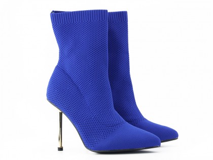 Moteriški mėlyni batai su kulnu - 2