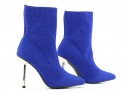 Dámské modré boty na podpatku - 4