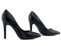 Pantofi stiletto negri mati pentru femei - 5