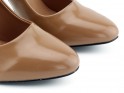 Brown women's stilettos lacquer shoes - 3