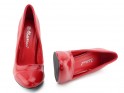 Red women's stilettos lacquer shoes - 4