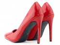 Red women's stilettos lacquer shoes - 5