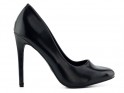 Women's black glossy stilettos - 1