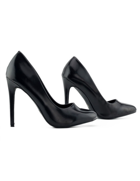 Stilettos negri lucioși pentru femei - 5