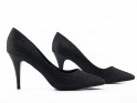 Black glitter stiletto heels - 5