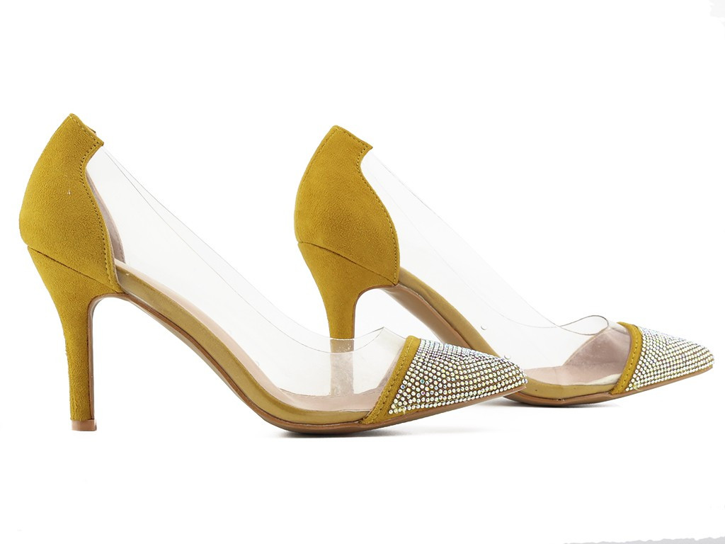 Sieviešu caurspīdīgie stilettos ar cirkoniem - 4