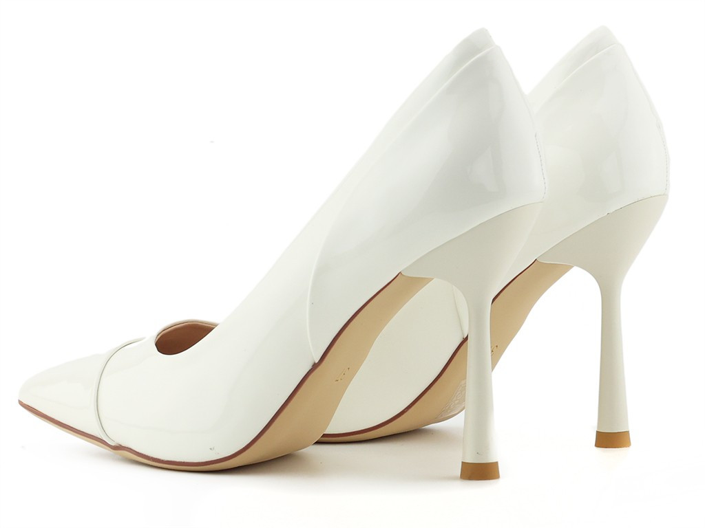 Weiße Damenstilettos aus Ökoleder - 5