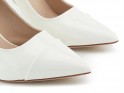 Biele dámske topánky na podpätku z ekokože - 3
