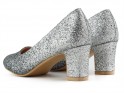 Pantofi cu sclipici pentru femei de culoare argintie și neagră ombre - 4
