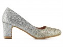 Pantofi cu sclipici ombre argintiu și auriu - 1