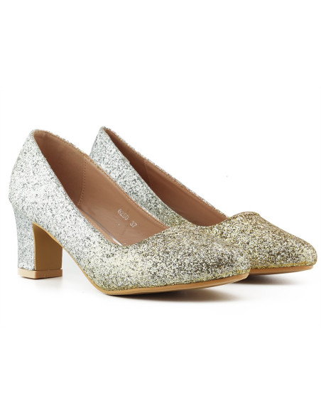 Silver and gold ombre glitter pumps - 2