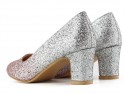 Pantofi de damă cu sclipici argintiu și roz - 3