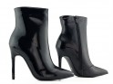 Black stiletto women's patent leather boots - 3