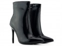 Black stiletto women's patent leather boots - 2