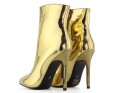 Zlaté topánky na podpätku zrkadlový lesk - 4