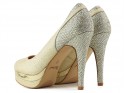 Goldfarbene glitzernde Plateau-Stilettos - 5