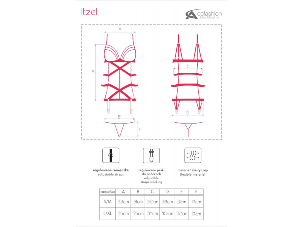 Komplet bielizny koszulka z paskami do pończoch