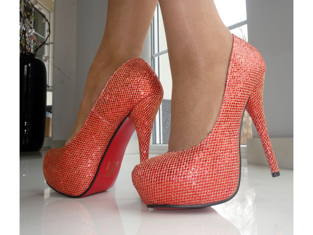 High Heels auf der Plattform rot - 2