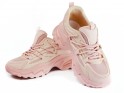 Jasno różowe sportowe buty damskie na wysokie platformie