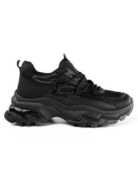 Czarne sportowe buty gruba podeszwa