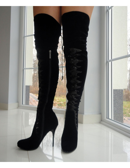 MUSKETEERS BOOTS BLACK SUEDE ZIRCONIA  - 2