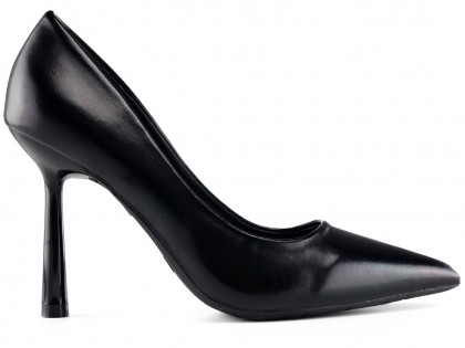 Czarne szpilki damskie z eko skóry klasyczne buty