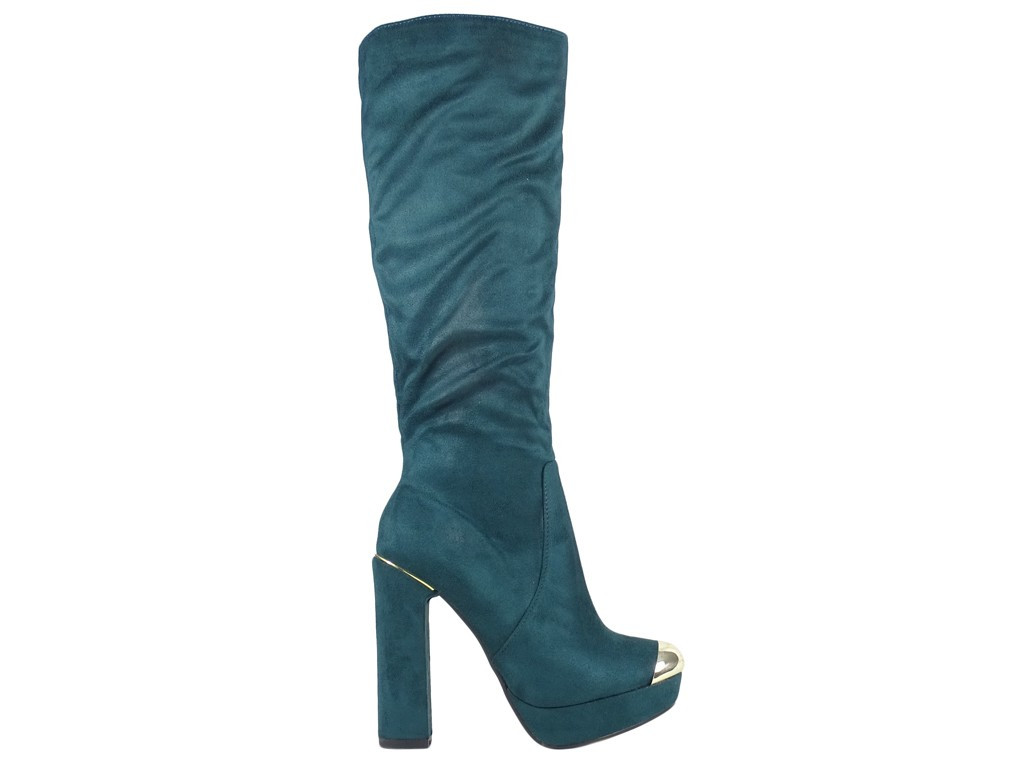 Damenstiefel auf den Wildlederschuhen - 1