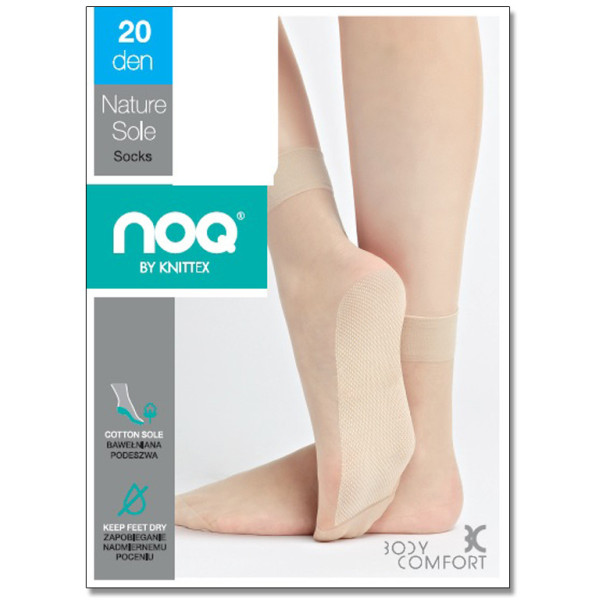 Damensocken mit Baumwollsohle Nature Sole 20 DEN