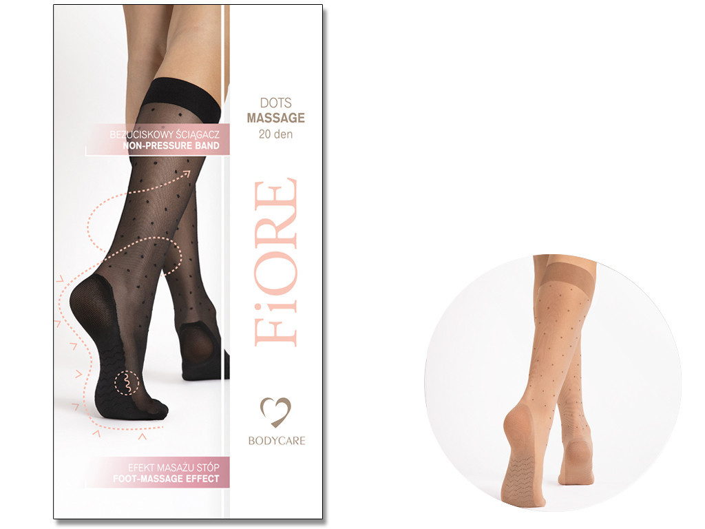 Women's massage polka dot knee socks 20 Den
