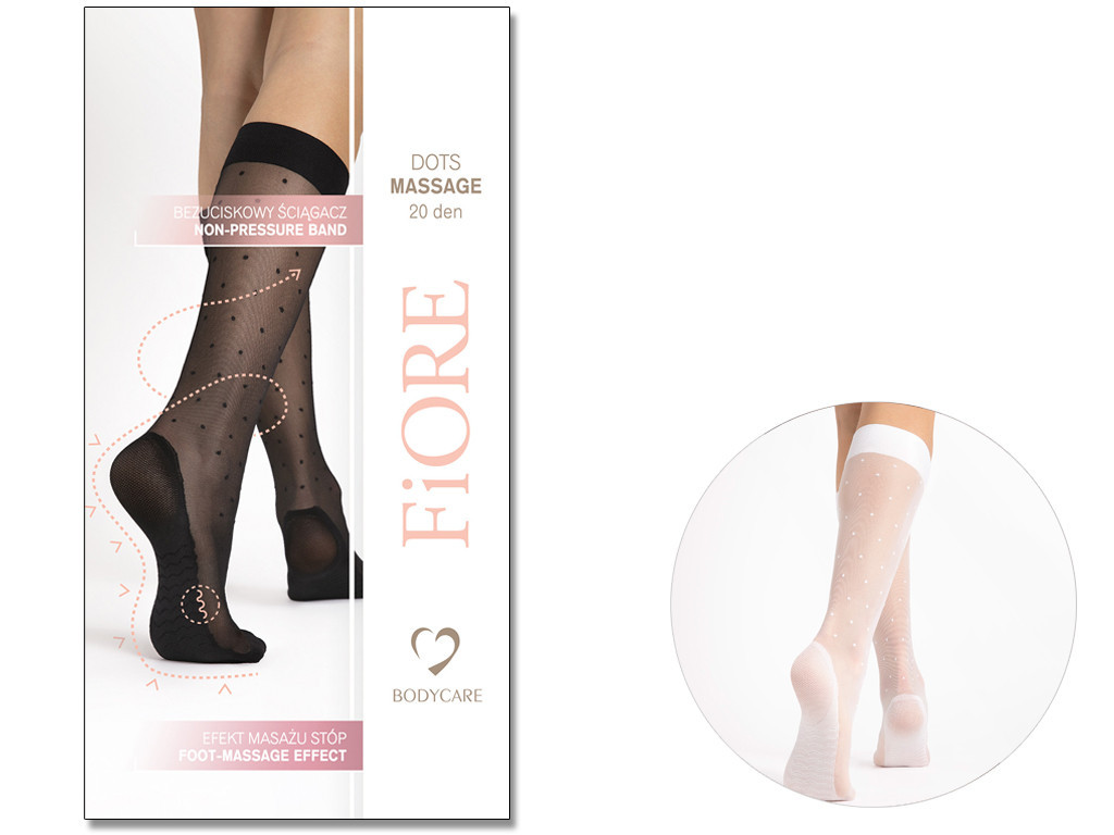 Women's massage polka dot knee socks 20 Den