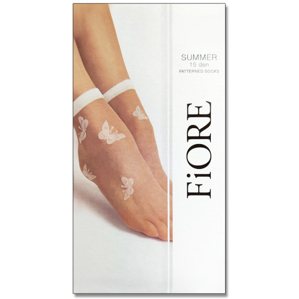 Thin transparent women's socks butterfly 15 Den