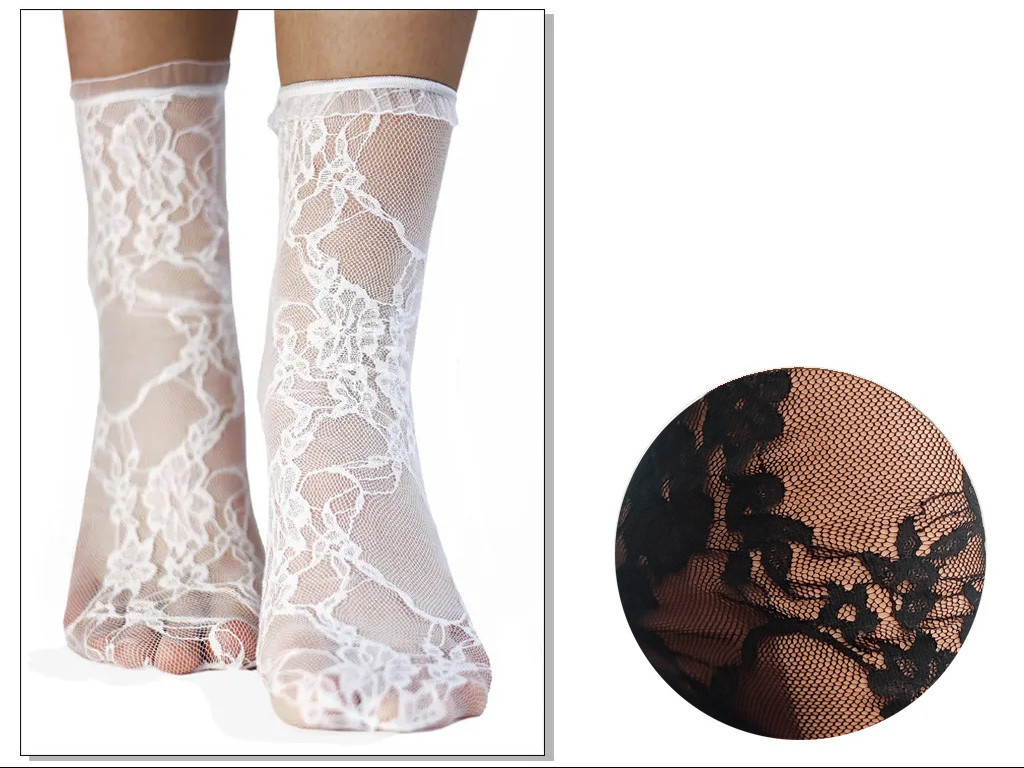 Women's lace socks with frills ISMENA