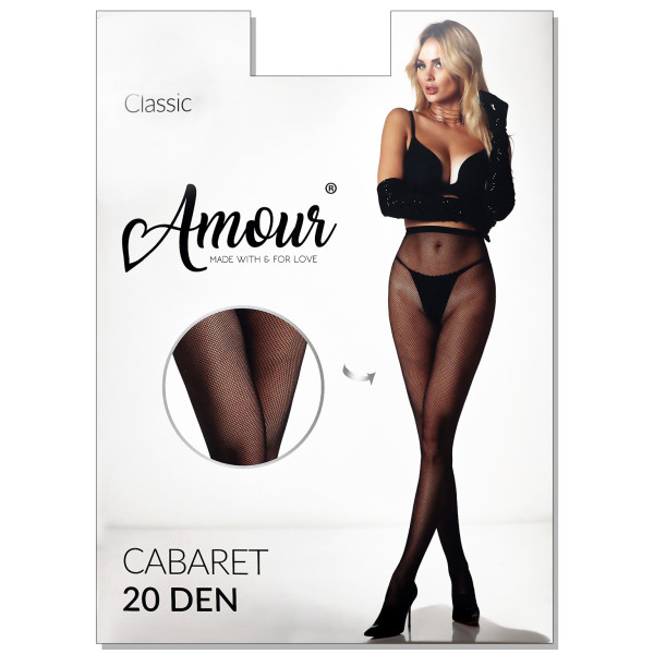 Nahtlose Netzstrumpfhose, dichte Maschen, 20Den CABARET