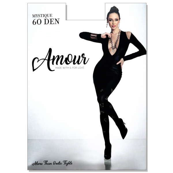 Collants noirs pour femmes avec un trou à l'entrejambe MYSTIQUE 60 DEN