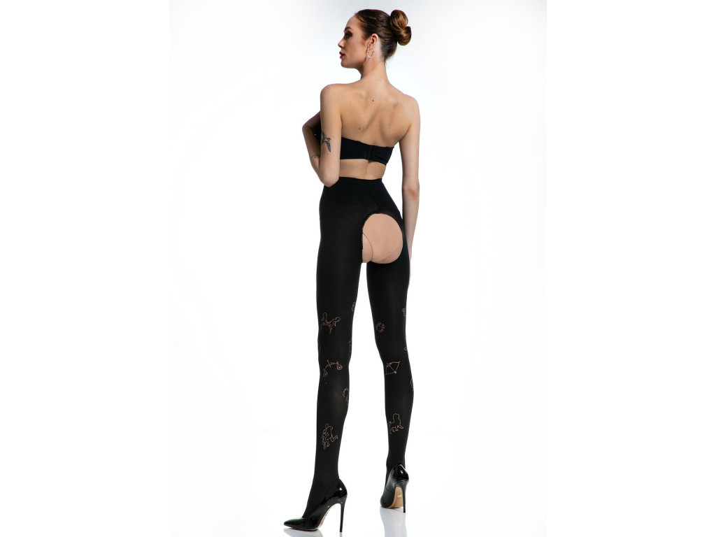 Collants noirs pour femmes avec un trou à l'entrejambe MYSTIQUE 60 DEN