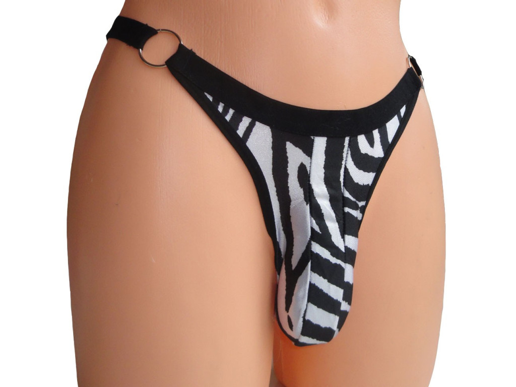 STRINGI MĘSKIE ZEBERKI ZEBRA ŚMIESZNE
