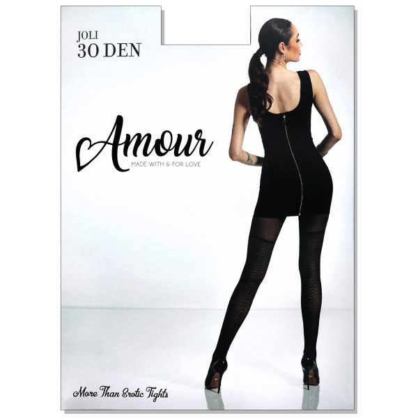 Fishnet pattern tights open crotch Joli 30 Den