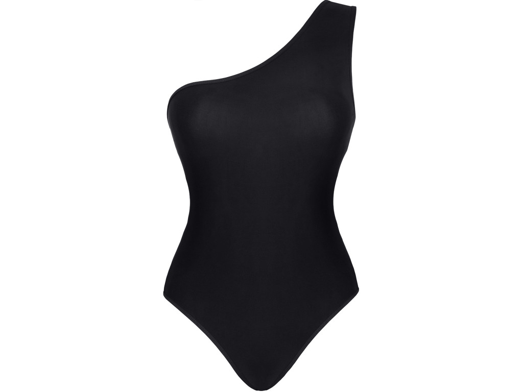 Body negru cu un singur umăr din material elastic, mărimi S–XXL