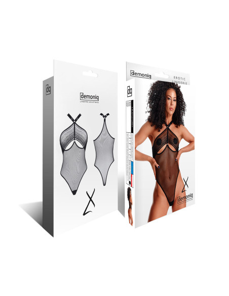 Body z transparentnej siateczki i koronki Demoniq