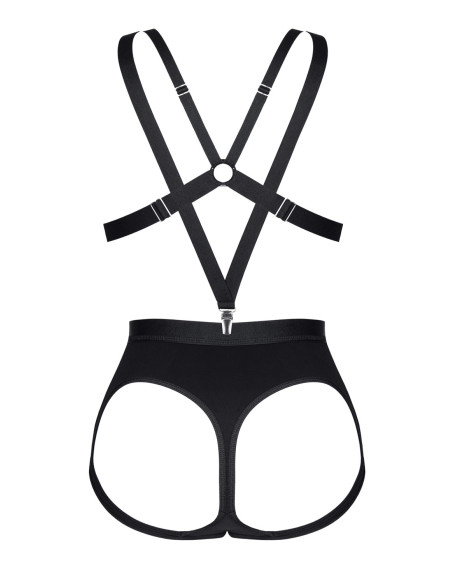 Set mit freiliegendem Po und Strapsen – schwarze Dessous mit Wow-Effekt