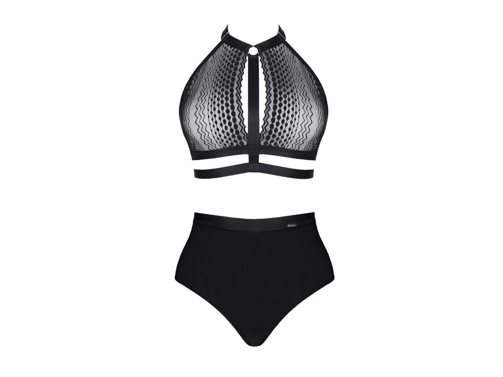 Černý krajkový set LadyX s vysokým pasem – perfektně padne