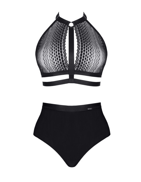 Set LadyX negru cu talie înaltă și dantelă – croială perfectă