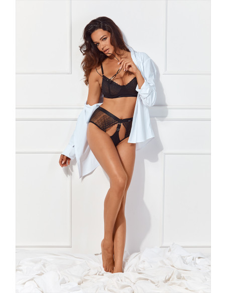 Set LadyX cu sutien căptușit și chiloți cu bretele