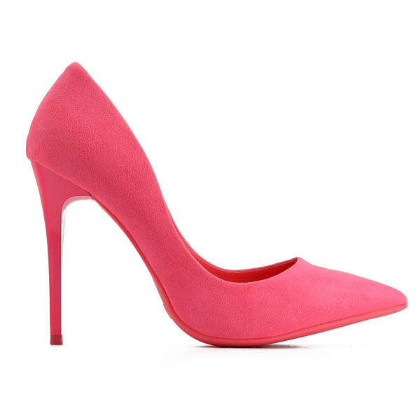 Dámské růžové fuchsiové podpatky 10 cm z eko-semiše