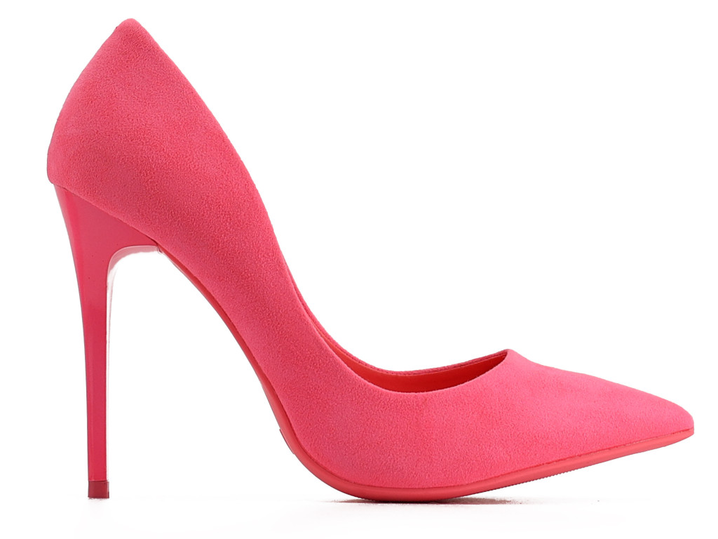 Tocuri de damă roz fuchsia 10 cm din piele întoarsă ecologică