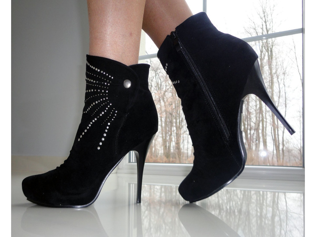 STILETTO BATAI JUODI ZOMŠINIAI SU SPYGLIAIS  - 2